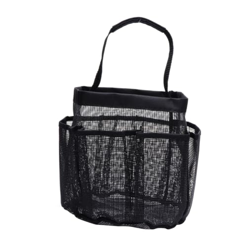 Gatuida Fächer Oxford Stoff Mesh Aufbewahrungstasche Waschbeutel mit Tragegriff Langlebiger Badezimmer Organizer für Kosmetik Toilettenartikel Handtücher Schnelltrocknend Schwarz von Gatuida
