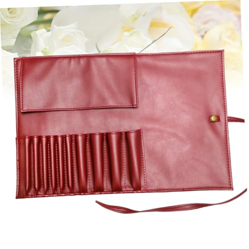 Gatuida Fächer PU Kosmetiktasche Makeup Pinsel Organizer Tragbar Leicht Kompakt Schönheits Tool Aufbewahrungstasche für Damen Reise Zuhause von Gatuida