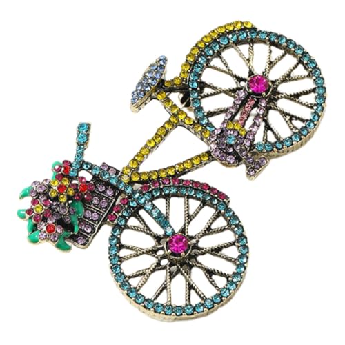 Gatuida Fahrrad Brosche Pin mit Strass Anstecknadel für Damen Kreative Metallbrosche für Kleidung Taschen und Accessoires Langlebig und Rostfrei von Gatuida