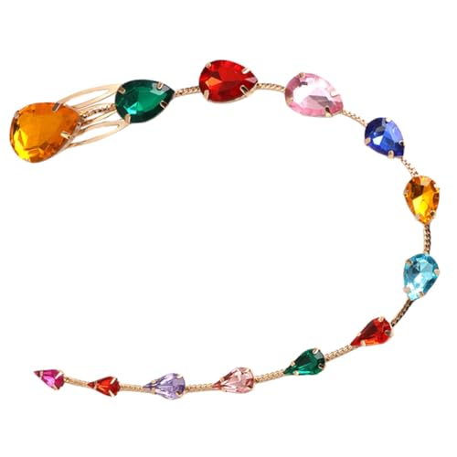 Gatuida Farbenfrohe Wassertröpfchen Haarspange mit Strasssteinen Langer Quaste Haarkamm Clip für Braut und Damen Elegant Glitzernder Haarschmuck für Hochzeit und Festliche Anlässe von Gatuida