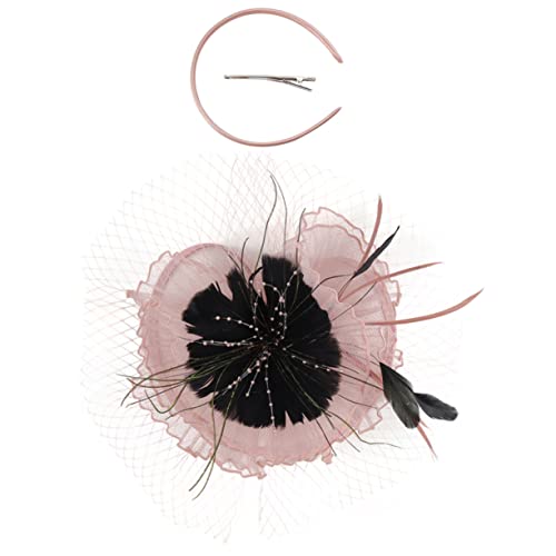 Gatuida Fascinator Haarschmuck Damen Elastisches Stirnband und Haarclip mit Federn und Netz Eleganter Braut Kopfschmuck für Hochzeit Tea Party Cocktail und Festliche Anlässe von Gatuida