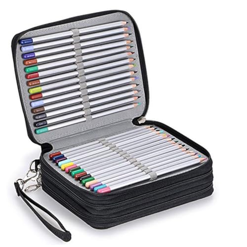 Gatuida Federmäppchen aus Oxford Wasserabweisend Großer Stauraum für Stifte Reißverschluss Funktion Robustes Mäppchen für Schüler und Künstler in Schwarz von Gatuida