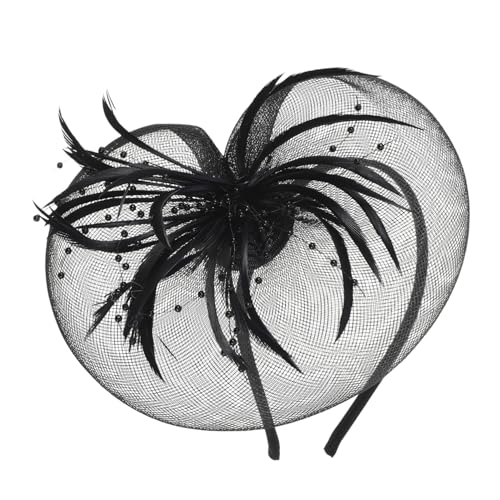 Gatuida Federschmuck Kopf Mit Schleife Elegante Haarspange Aus Netzgarn Und Künstlichen Federn Haarschmuck Für Party Und Tanz von Gatuida