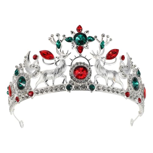 Gatuida Festliche Weihnachts-hirschkrone mit Schneeflocken-motiv Strahlende Prinzessin Tiara Leichter Brautschmuck mit Funkelnden Strasssteinen für Hochzeiten Geburtstage und von Gatuida