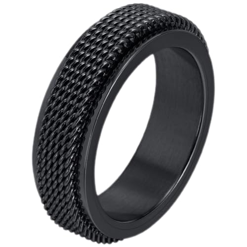 Gatuida Fidget Ring aus Poliertem Edelstahl für Herren Drehbarer Stressabbau ring Modischer Titanstahl drehring für Alltag Party und Besondere Anlässe von Gatuida