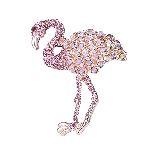 Gatuida Flamingo Brosche Legierung Strass Schmuck Anstecknadel für Kleidung Jacke Mantel Kleid Hochzeit Party von Gatuida