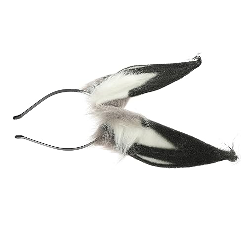 Gatuida Flauschiges Hasenohren Haarreif Cosplay Party Stirnband Plüsch Kaninchen Ohren Haarreifen Damen Schwarz Weiß von Gatuida