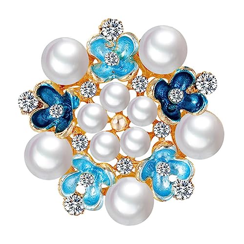 Gatuida Strass Brosche Clip für Frauen Perlen Brosche Blumenbrosche Legierung Elegantes Design für Schals und Pullover Modisches Kostümzubehör von Gatuida