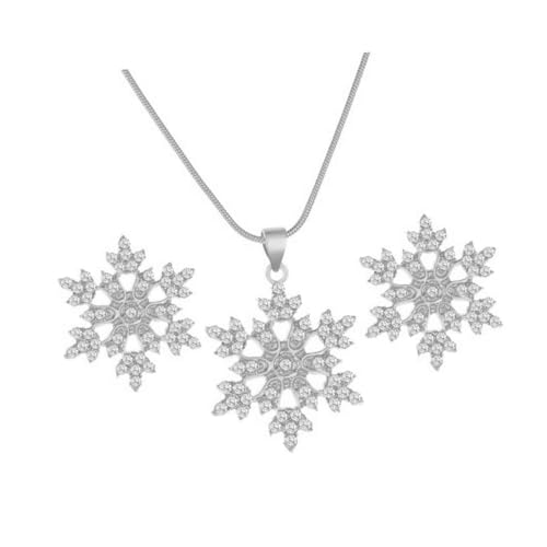 Gatuida Funkelnde Schneeflocken Halskette und Ohrringe Elegantes für Hochzeiten Festliche Anlässe und Tägliche Outfits Gatuida Funkelnde Schneeflocken Halskette und Ohrringe Elegantes für Hochzeiten Festliche Anlässe und Tägliche Outfits von Gatuida