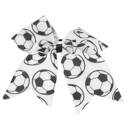 Gatuida Fußball Haargummi Mädchen Elastisches Haarband mit Schleife Sportlicher Haarschmuck für Ponytail Modisches Haarschleifen Accessoire Robust und Vielseitig für Alltag und Party von Gatuida
