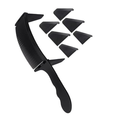 Gatuida Gebogener Haarschneidekamm aus Kunststoff mit Abgerundeten Zähnen für Herren Ergonomisch Geformt mit Führungsschablonen Leicht für Flache Haarschnitte und Präzises Styling von Gatuida