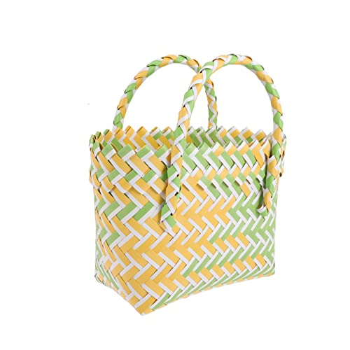 Gatuida Geflochtene Korbtasche Damen Handtasche Casual Strandtasche Alltag Geflochtenes Design Langlebig Mittlere Kapazität Mode Für Shopping Party Spaziergang von Gatuida