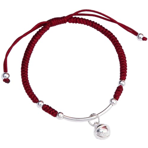 Gatuida Geflochtenes Vintage Armband mit Glöckchen Charm Rotes Woven Bracelet für Teen Mädchen Einstellbares Freundschaftsarmband als zu Geburtstag Valentinstag Weihnachten von Gatuida
