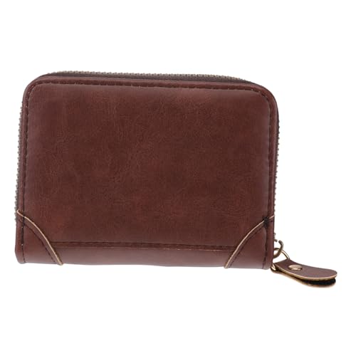 Gatuida Genuine Geldbörse RFID Schutz Großes Münzfach Kartenhalter Portemonnaie Unisex Echtleder Brieftasche für Alltag und Reise Kaffee von Gatuida