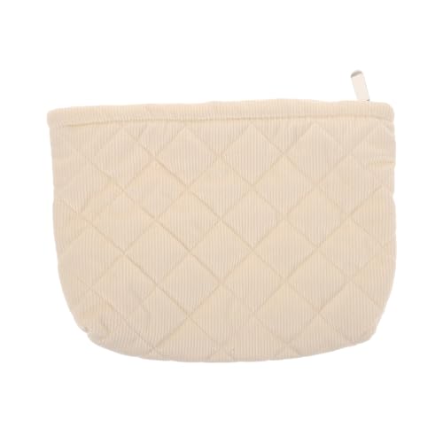 Gatuida Gesteppte Kosmetiktasche aus Corduroy Große Kapazität Kariertes Design Vielseitige Make Up Tasche für Damen als Reise und Aufbewahrungstasche von Gatuida