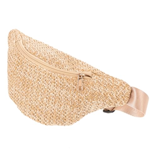 Gatuida Hüfttasche Aus Simulation Stroh Sommer Bauchtasche Brusttasche Gewebt Einkaufsbeutel Umhängetasche Für Damen von Gatuida