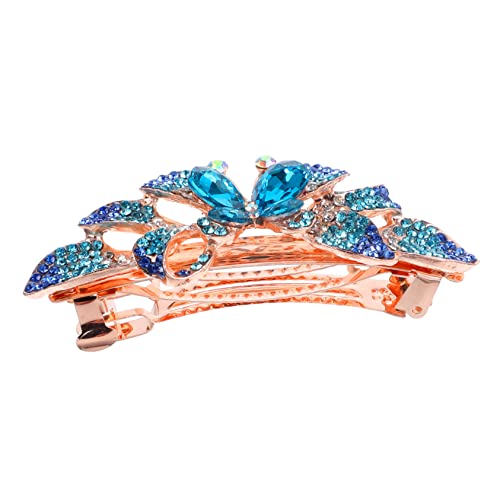 Gatuida Glitzernde Haarklammer mit Strass Großer Blauer Schmetterlingsclip Rutschfester Haarschmuck für Dickes Haar Modisches Stylingzubehör für Damen bei Party und Alltag von Gatuida