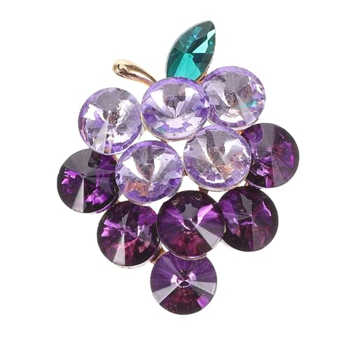 Gatuida Glitzernde Obstbrosche Trauben design aus Legiertem Glas Modische Anstecknadel für Damen Vielseitig für Sommerkleidung Party Alltag Eleganter Schmuck für Bluse Mantel Schal von Gatuida