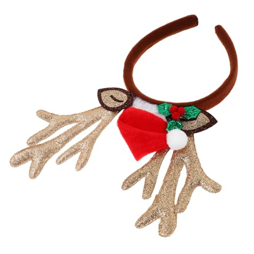Gatuida Glitzernder Neujahr Haarreif mit Rentiergeweih und Weinflaschen Leichtes Komfortables Stirnband für Silvester Party und Weihnachtsfeiern Vielseitiger Haarschmuck Verschiedenen von Gatuida