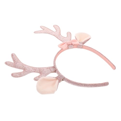 Gatuida Glitzerndes Elch Geweih Haarreif mit Schleife Niedliches Elchohren Stirnband für Weihnachten Festliche Haarschmuck für Damen Party Hochzeit Geburtstag Auffälliges Xmas Elch Horn von Gatuida