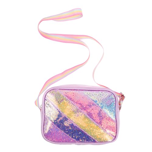 Gatuida Glitzertasche mit Herz Regenbogenmotiv Kleine Pailletten Umhängetasche für Mädchen Crossbody Tasche mit Sicherem Druckknopf Leichter Schulterbeutel für Schule und Freizeit von Gatuida