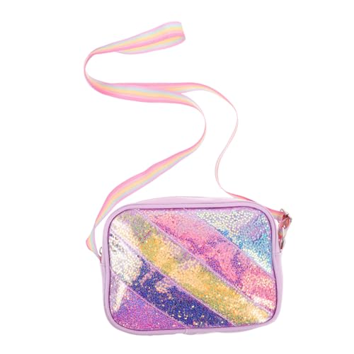 Gatuida Glitzertasche mit Sternenmuster Verstellbarem Riemen Funkelnde für Mädchen Leicht und Langlebig mit Regenbogen Cartoon-Motiv für Geburtstag und Freizeit von Gatuida