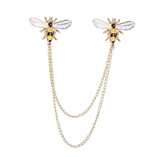 Gatuida Goldene Bienenbrosche mit Quasten Kreative Damen Kragenbrosche Anstecknadel für Hemdkragen Eleganter Schmuck für Party und Alltag von Gatuida