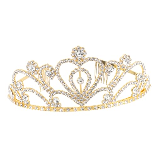 Gatuida Goldene Herz Metal Crown Tiara Braut Haarschmuck Haarreif Leichtes Design Hochzeitsschmuck für Braut Party und Fotoshootings von Gatuida