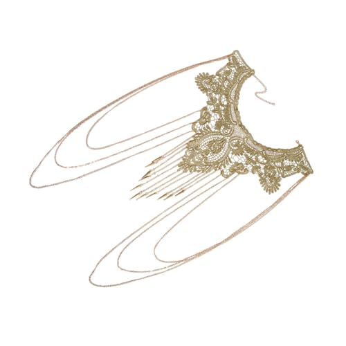 Gatuida Goldene Mehrschichtige Body Chain mit Spitzenverzierung und Quasten Damen Körperschmuck Kette Hautfreundlich Langlebig Modisches Accessoire für Partys und Alltag von Gatuida