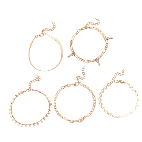 Gatuida Goldfarbene Damen Fußkette mit Punk Herzanhänger Verziert mit Funkelnden Zirkonia Stilvolle Schmuckkette für Sommer Strand Party und Alltag Langlebig und Modisch von Gatuida