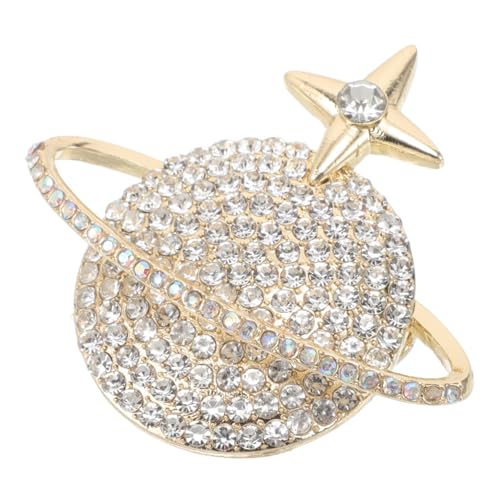 Gatuida Goldfarbene Planet Brosche aus Modisches Abzeichen für Damen Vielseitiger Anstecker für Anzüge Mäntel Schals und Taschen Kreatives Geschenk für Freundinnen und Familie von Gatuida
