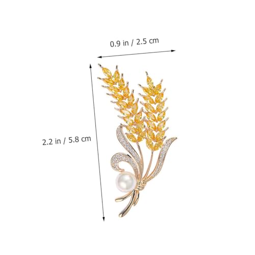 Gatuida Goldfarbene Weizen brosche Damen Modische Anstecknadel Schmuck Vielseitig Eleganter Look Persönlicher Stil Geschenkidee von Gatuida