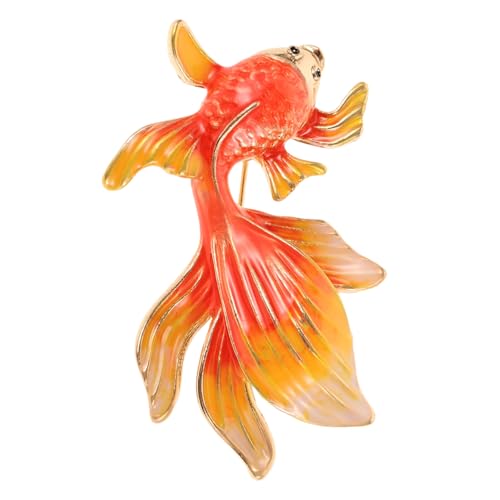 Gatuida Goldfisch Brosche Emaille Anstecknadel Tier Gelb Schmuckclip für Damen und Herren Kleidung Dekoration Einfach zu Tragen für Schal und Jacke von Gatuida