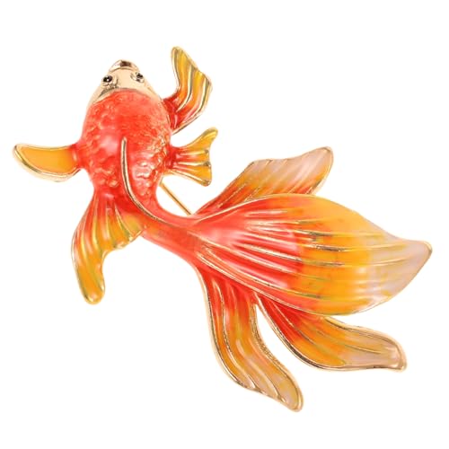 Gatuida Goldfisch Brosche Emaille Tier Anstecknadel für Kleidung Damen Schal Revers Schmuck Modisch Elegant für Alltag und Festlichkeiten von Gatuida