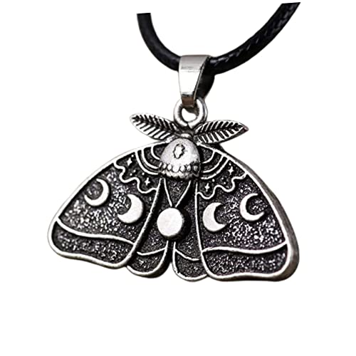 Gatuida Gothic Flügel Mottenschmuck Anhänger Halskette Legierung Kreatives Mondphasen Schmuckstück für Damen und Herren Alltag von Gatuida