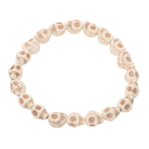 Gatuida Gothic Skelett Armband aus Hochwertigem Material Unisex Punk Handgelenksschmuck mit Weißer Türkis Modisches Halloween Armband für Damen und Herren von Gatuida