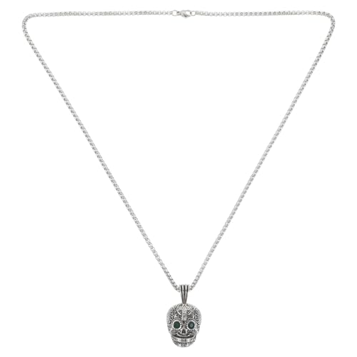 Gatuida Gothic Skelett Kopf Halskette Punk Schädel Kopf Anhänger Schmuck Halskette für Halloween Party Schmuck Zubehör von Gatuida