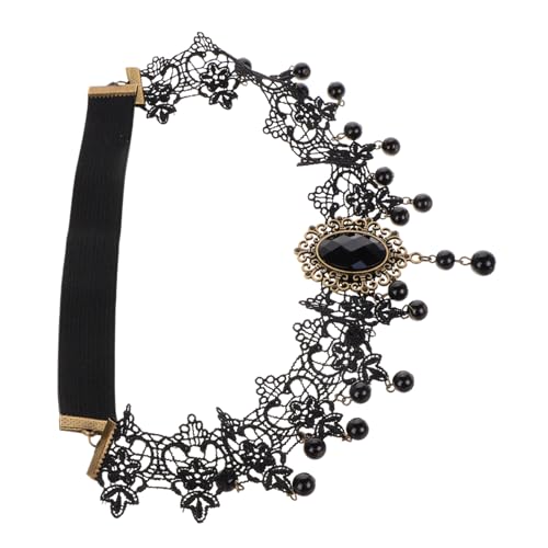Gatuida Gothic Spitzenhalsband mit Quasten und Halloween Kopfschmuck Stirnband Vampir Inspiriertes Design für Besondere Anlässe und Dunkle von Gatuida