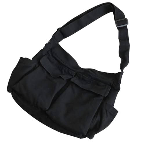 Gatuida Große Canvas Umhängetasche Damen Leichte Kompakte Crossbody Bag mit Viel Stauraum für Alltag Schule und Freizeit Robuste Schultertasche aus Langlebigem Material Geeignet für Party von Gatuida