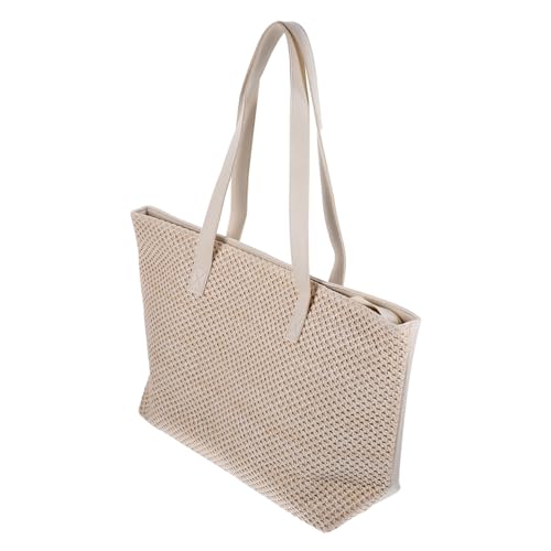 Gatuida Große Damen Schultertasche Sommer Stroh Strandtasche Handgewebte Tote Bag mit Großem Fassungsvermögen für Alltag Urlaub und Strand von Gatuida