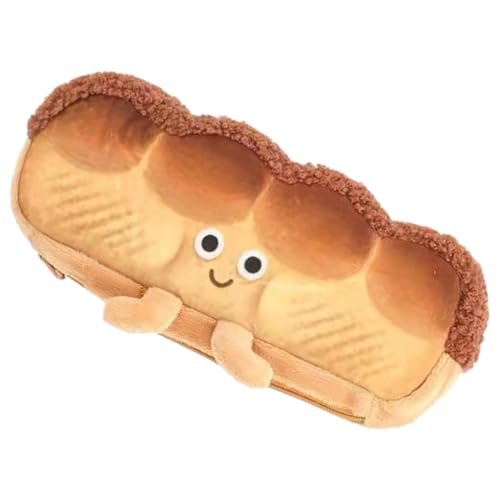 Gatuida Große Federmäppchen Stifttasche für Mädchen Schreibwaren Etui mit Süßem Brot Design Weiches Plüsch Mäppchen für Schule Büro und Künstlerbedarf Langlebige Federtasche von Gatuida