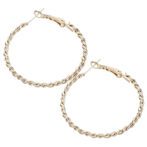 Gatuida Große Goldene Creolen Gedrehte Geometrische Ohrringe mit Sterling Silber Stecker Leichte Hypoallergene Statement ohrringe für Damen und Mädchen Vielseitiger Schmuck für Reisen und von Gatuida