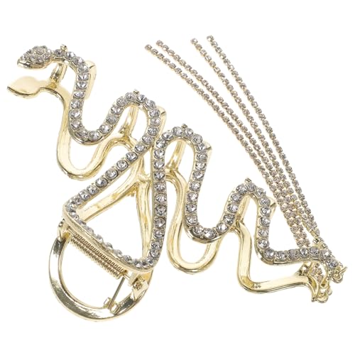 Gatuida Große Haarklammer mit Schlangen Design mit Strasssteinen Robuste Krallenklammer für Dickes und Stilvolles Haarzubehör für Damen Langlebiges Metallmaterial Einfaches Styling von Gatuida