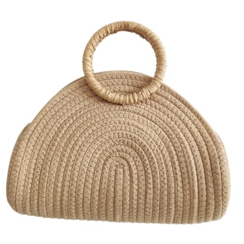 Gatuida Große Handgewebte Strohtasche Damen Strandtasche mit Baumwollseil Tragegriff Robuste Geflochtene Handtasche für Urlaub Freizeit Geräumige Korbtasche mit Rustikalem Design Gatuida Große Handgewebte Strohtasche Damen Strandtasche mit Baumwollseil Tragegriff Robuste Geflochtene Handtasche für Urlaub Freizeit Geräumige Korbtasche mit Rustikalem Design von Gatuida