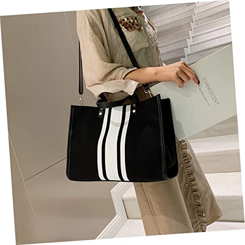 Gatuida Große Kapazität Damen Tote Bag Schwarz mit Verstellbarem Schultergurt und Glattem Reißverschluss Strapazierfähige Freizeit Umhängetasche mit Stabilem Schnallenverschluss für von Gatuida