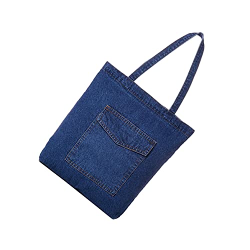 Gatuida Große Kapazität Schultertasche Damen Lässige Denim Tote Handtasche Dunkelblau Alltag Arbeit Schule Einkauf Strand von Gatuida