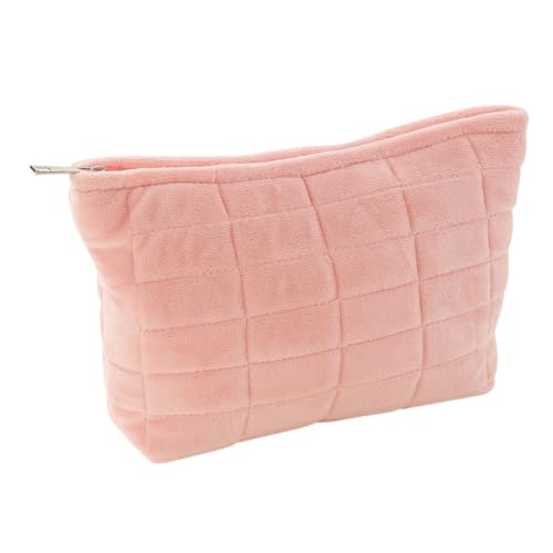 Gatuida Große Kosmetiktasche mit Robuster Reißverschlussöffnung Geräumiger Make Up Organizer aus Weichem Plüschmaterial Langlebige und Praktische Aufbewahrungstasche für Reisen und von Gatuida