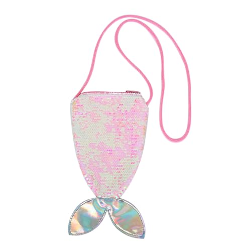 Gatuida Große Meerjungfrau Flossen Schultertasche mit Pailletten Bunte Handtasche für Mädchen Glitzernde Umhängetasche Praktische Geldbörse Tragbare Telefon Münztasche von Gatuida