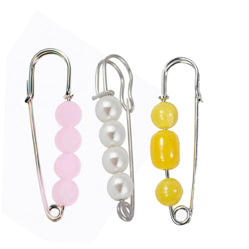 Gatuida Große Perlenbrosche Schal-brosche Perlennadel Anstecknadel Weiß Perlendesign Elegant Schlicht Modisch Schmuck von Gatuida