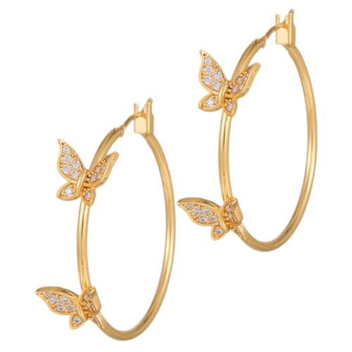 Gatuida Große Schmetterling Creolen Damen Ohrringe mit Funkelnden Strasssteinen Leichte Klapp Creolen für Outfits für Besondere Anlässe und Alltag Gatuida Große Schmetterling Creolen Damen Ohrringe mit Funkelnden Strasssteinen Leichte Klapp Creolen für Outfits für Besondere Anlässe und Alltag von Gatuida
